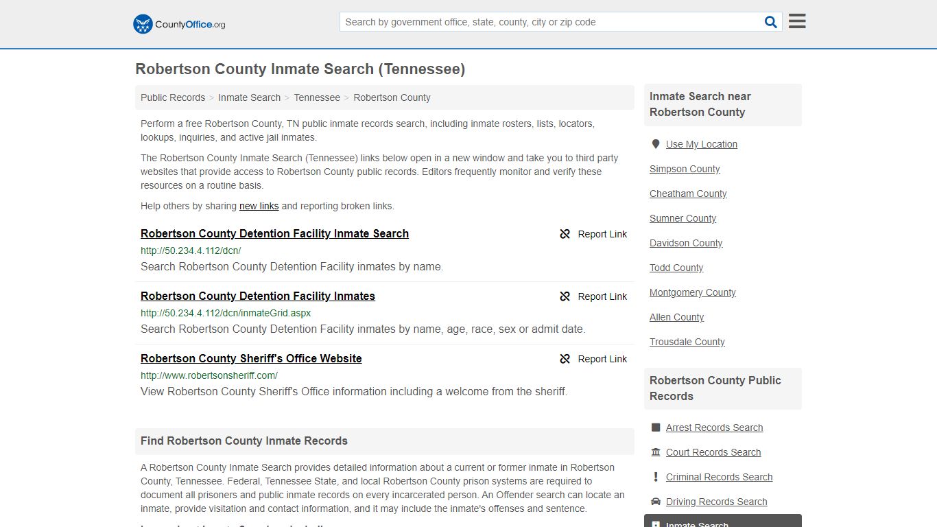 Inmate Search - Robertson County, TN (Inmate Rosters ...