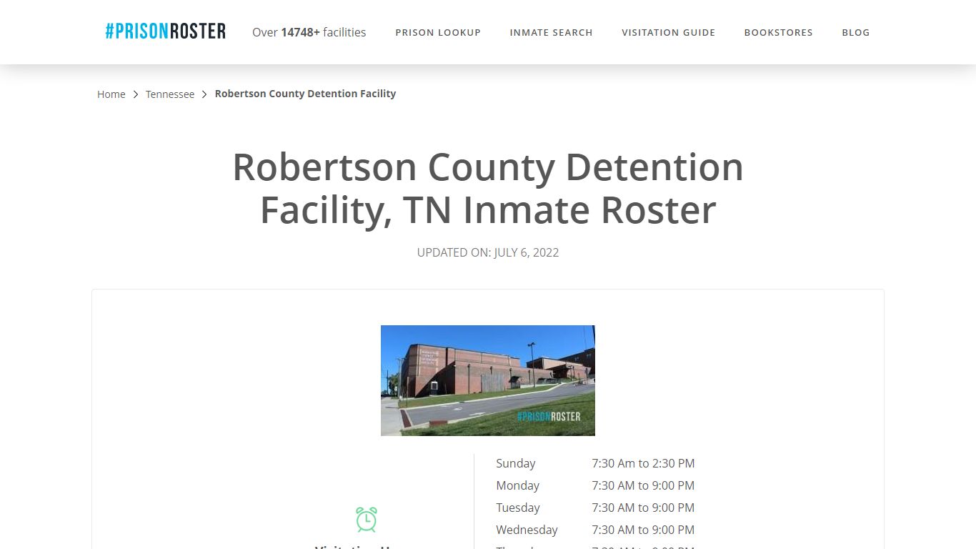 Robertson County Detention Facility, TN Inmate Roster